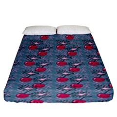 Cherries An Bats Fitted Sheet (king Size) by snowwhitegirl