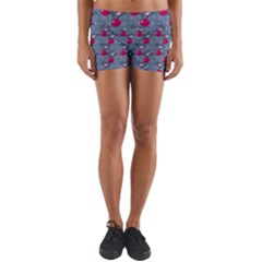 Cherries An Bats Yoga Shorts by snowwhitegirl