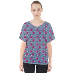 Cherries An Bats V-neck Dolman Drape Top by snowwhitegirl