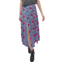 Cherries An Bats Velour Split Maxi Skirt