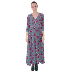 Cherries An Bats Button Up Maxi Dress