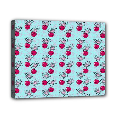 Cherries An Bats Aqua Canvas 10  X 8  (stretched) by snowwhitegirl