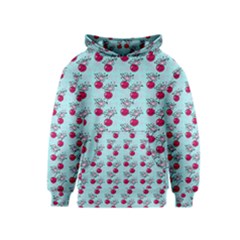 Cherries An Bats Aqua Kids  Pullover Hoodie by snowwhitegirl