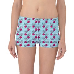 Cherries An Bats Aqua Boyleg Bikini Bottoms by snowwhitegirl