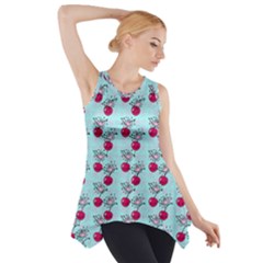 Cherries An Bats Aqua Side Drop Tank Tunic by snowwhitegirl