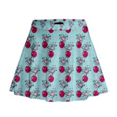 Cherries An Bats Aqua Mini Flare Skirt by snowwhitegirl