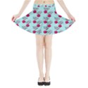 Cherries An Bats Aqua Mini Flare Skirt View3