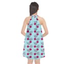 Cherries An Bats Aqua Halter Neckline Chiffon Dress  View2