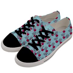 Cherries An Bats Aqua Men s Low Top Canvas Sneakers by snowwhitegirl