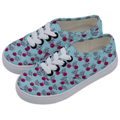 Cherries An Bats Aqua Kids  Classic Low Top Sneakers by snowwhitegirl