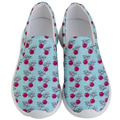 Cherries An Bats Aqua Men s Lightweight Slip Ons by snowwhitegirl