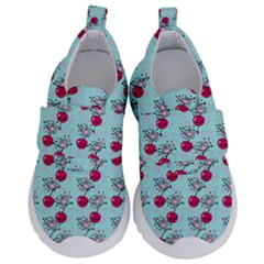 Cherries An Bats Aqua Kids  Velcro No Lace Shoes by snowwhitegirl