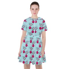 Cherries An Bats Aqua Sailor Dress by snowwhitegirl