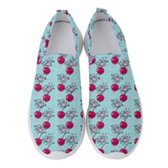 Cherries An Bats Aqua Women s Slip On Sneakers by snowwhitegirl