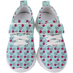 Cherries An Bats Aqua Kids  Velcro Strap Shoes by snowwhitegirl