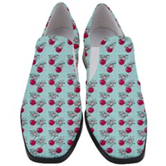 Cherries An Bats Aqua Women Slip On Heel Loafers by snowwhitegirl