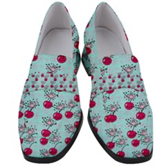 Cherries An Bats Aqua Women s Chunky Heel Loafers by snowwhitegirl