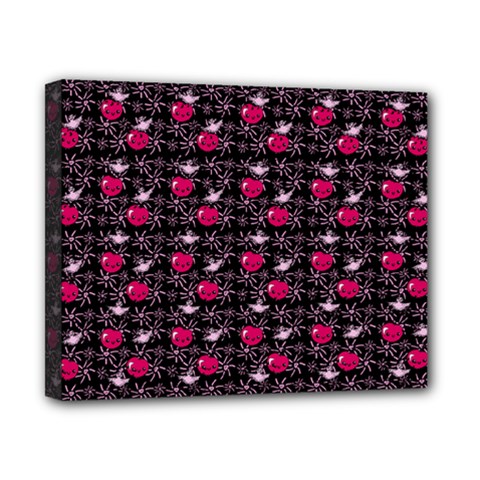 Cherries An Bats Black Canvas 10  X 8  (stretched) by snowwhitegirl