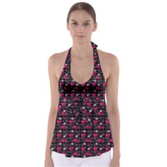 Cherries An Bats Black Babydoll Tankini Top by snowwhitegirl