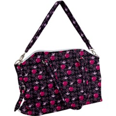 Cherries An Bats Black Canvas Crossbody Bag