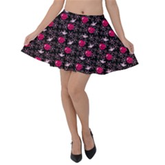 Cherries An Bats Black Velvet Skater Skirt by snowwhitegirl