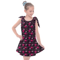 Cherries An Bats Black Kids  Tie Up Tunic Dress by snowwhitegirl