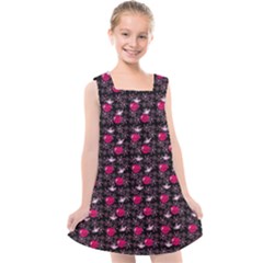 Cherries An Bats Black Kids  Cross Back Dress by snowwhitegirl