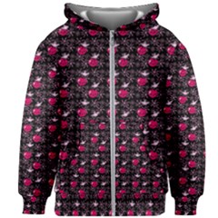 Cherries An Bats Black Kids  Zipper Hoodie Without Drawstring by snowwhitegirl