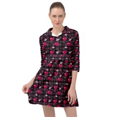 Cherries An Bats Black Mini Skater Shirt Dress