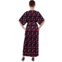 Cherries An Bats Black V-Neck Boho Style Maxi Dress View2