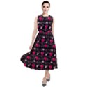 Cherries An Bats Black Round Neck Boho Dress View1