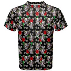 Heart Skeleton Face Pattern Black Men s Cotton Tee by snowwhitegirl