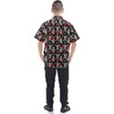 Heart Skeleton Face Pattern Black Men s Short Sleeve Shirt View2