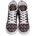 Heart Skeleton Face Pattern Black Men s Hi-Top Skate Sneakers View1