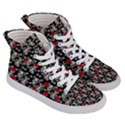 Heart Skeleton Face Pattern Black Men s Hi-Top Skate Sneakers View3