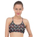 Heart Skeleton Face Pattern Black Basic Training Sports Bra View1