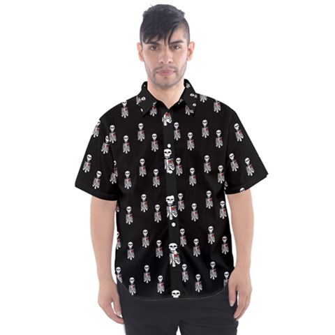 Heart Skeleton Pattern Men s Short Sleeve Shirt by snowwhitegirl