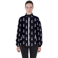 Heart Skeleton Pattern Women s High Neck Windbreaker by snowwhitegirl