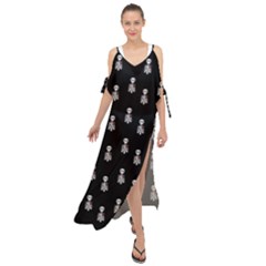 Heart Skeleton Pattern Maxi Chiffon Cover Up Dress by snowwhitegirl