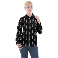 Heart Skeleton Pattern Women s Long Sleeve Pocket Shirt