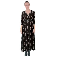 Heart Skeleton Pattern Button Up Maxi Dress by snowwhitegirl