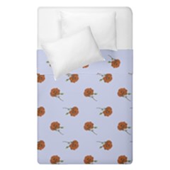 Peach Rose Blue Duvet Cover Double Side (single Size) by snowwhitegirl