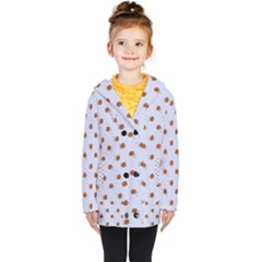 Peach Rose Blue Kids  Double Breasted Button Coat by snowwhitegirl