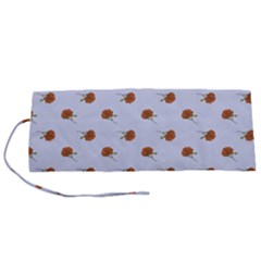 Peach Rose Blue Roll Up Canvas Pencil Holder (s) by snowwhitegirl