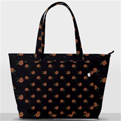 Peach Rose Black Back Pocket Shoulder Bag 