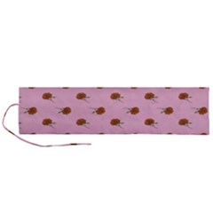 Peach Rose Pink Roll Up Canvas Pencil Holder (l)