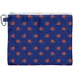 Red Rose Blue Canvas Cosmetic Bag (xxxl) by snowwhitegirl