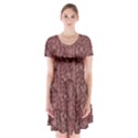 Knitted Wool Rose Short Sleeve V-neck Flare Dress View1