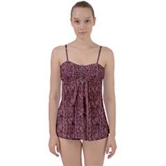 Knitted Wool Rose Babydoll Tankini Set