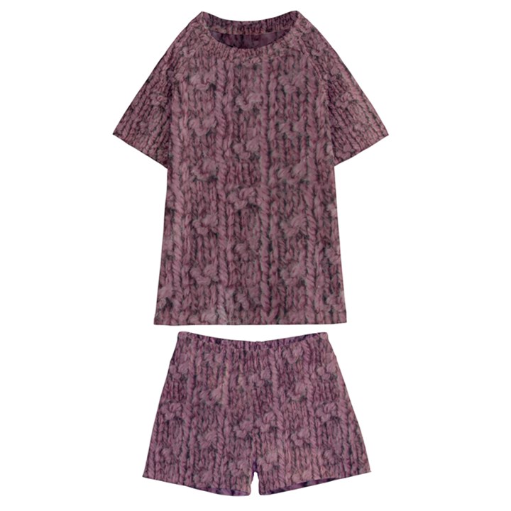 Knitted Wool Rose Kids  Swim Tee and Shorts Set